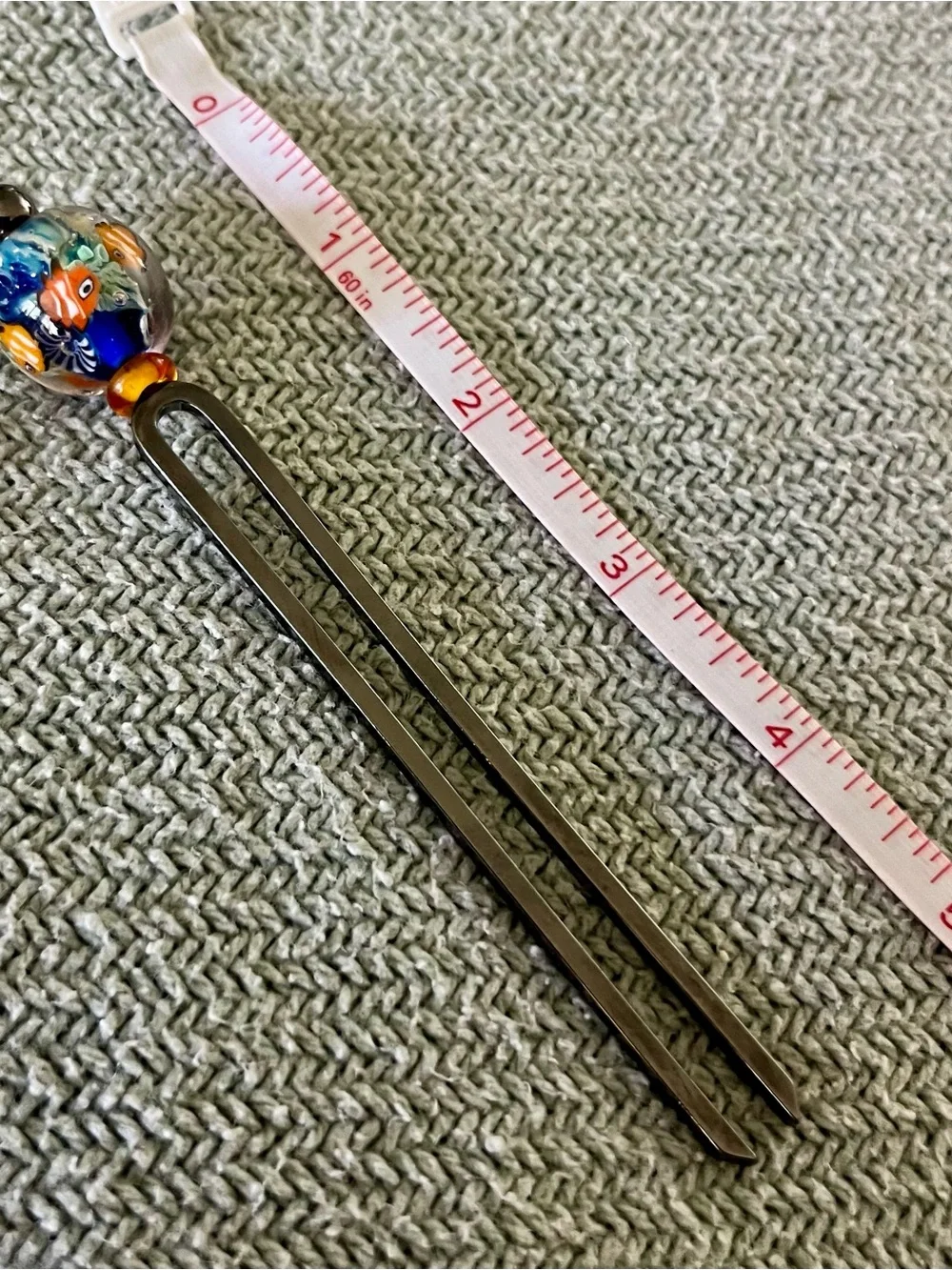 Handmade Japanese Glass Beaded Kanzashi Hair Pin
